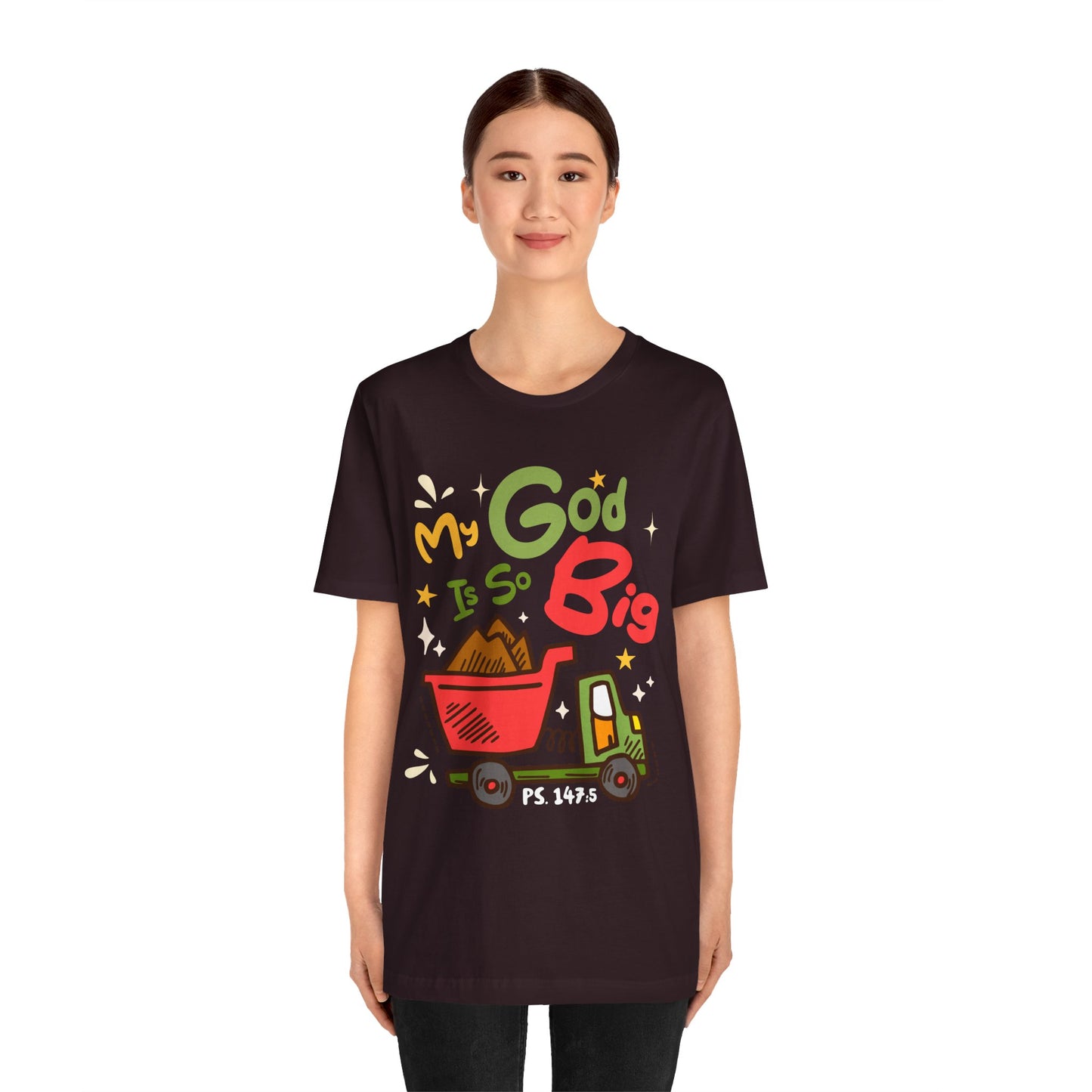 My God Is So Big Toddler Shirt – Christian Excavator Truck Bible Verse Tee