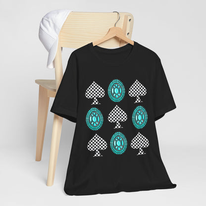 Western Turquoise Stone Shirt – Gemstone Playing Card Texas Rodeo Tee