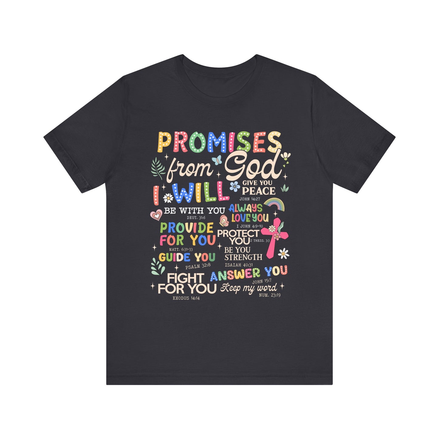Promises From God Shirt – Christian Women’s Bible Verse Cross Faith Scripture Tee