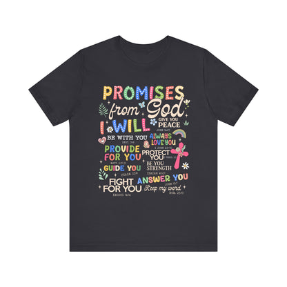 Promises From God Shirt – Christian Women’s Bible Verse Cross Faith Scripture Tee