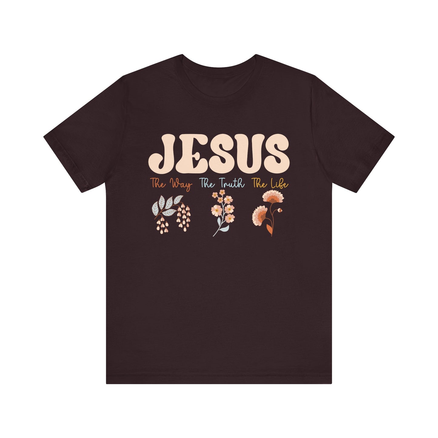 Jesus The Way The Truth The Life Shirt – Groovy Floral John 14:6 Christian Tee
