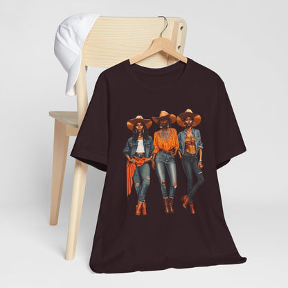 Black Cowgirl Shirt – Western Rodeo Tee with Melanin Pride & Texas Cowgirl Graphic