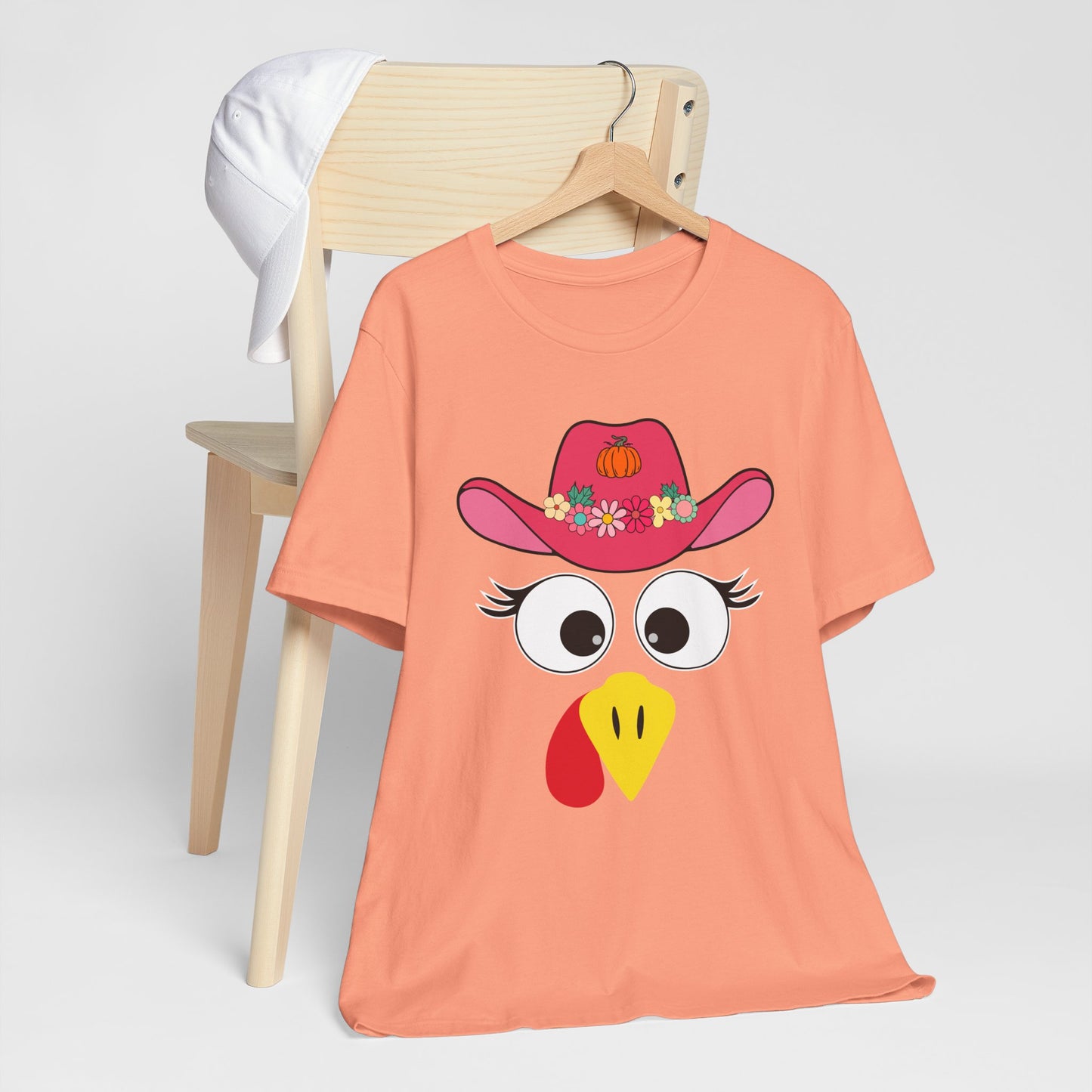 Thanksgiving Matching Couples Shirt Funny Turkey Face Cowboy Cowgirl Tee