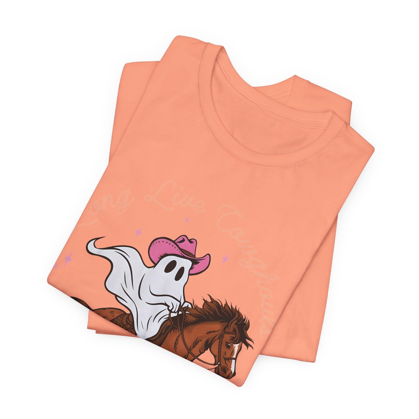 Long Live Cowghouls T-Shirt, Western Ghost Cowgirl Halloween Tee, Spooky Rodeo Shirt