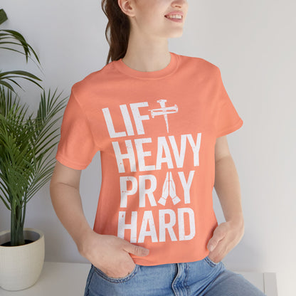 Lift Heavy Pray Hard Cross Nails Trendy Christ Gym Vintage T-Shirt