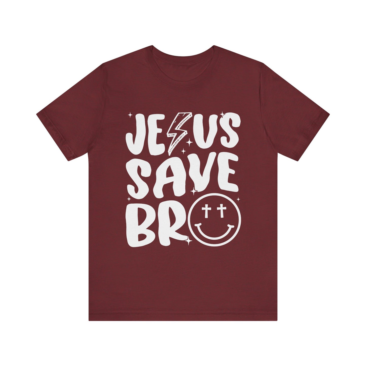 Jesus Saves Bro Shirt – Funny Retro Christian Cross Christmas Faith Tee