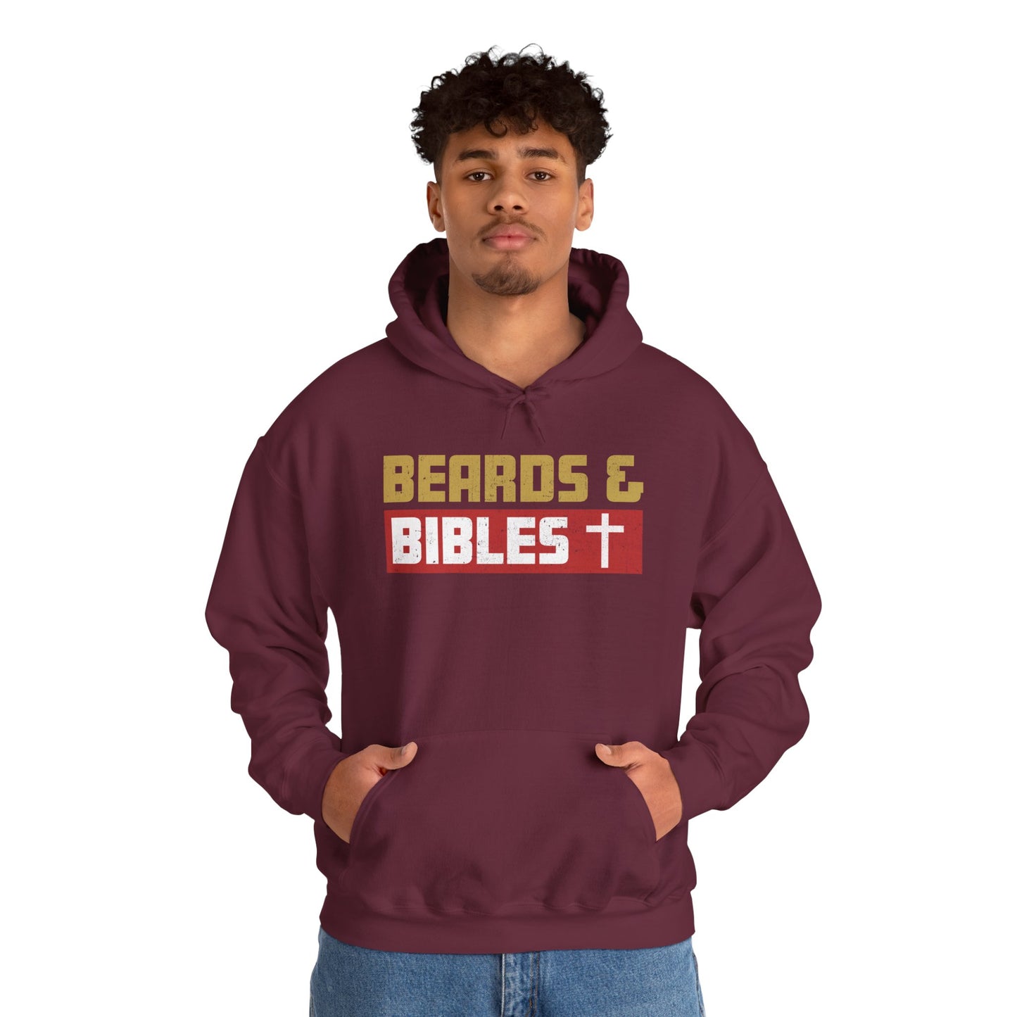 Beards and Bibles Dad Hoodie – Christian Retro Father’s Day Pullover