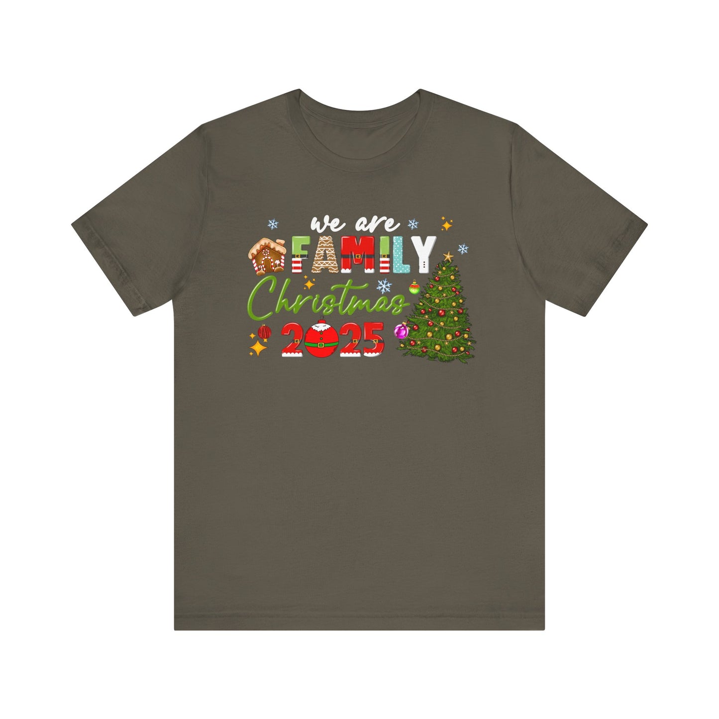 We Are Family Christmas Shirt – Matching Holiday Tee with Christmas Tree Lights