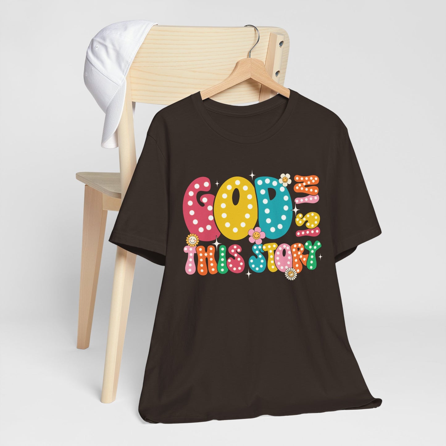 God Is In This Story Shirt – Inspirational Christian Retro Hippie Flower Faith Tee