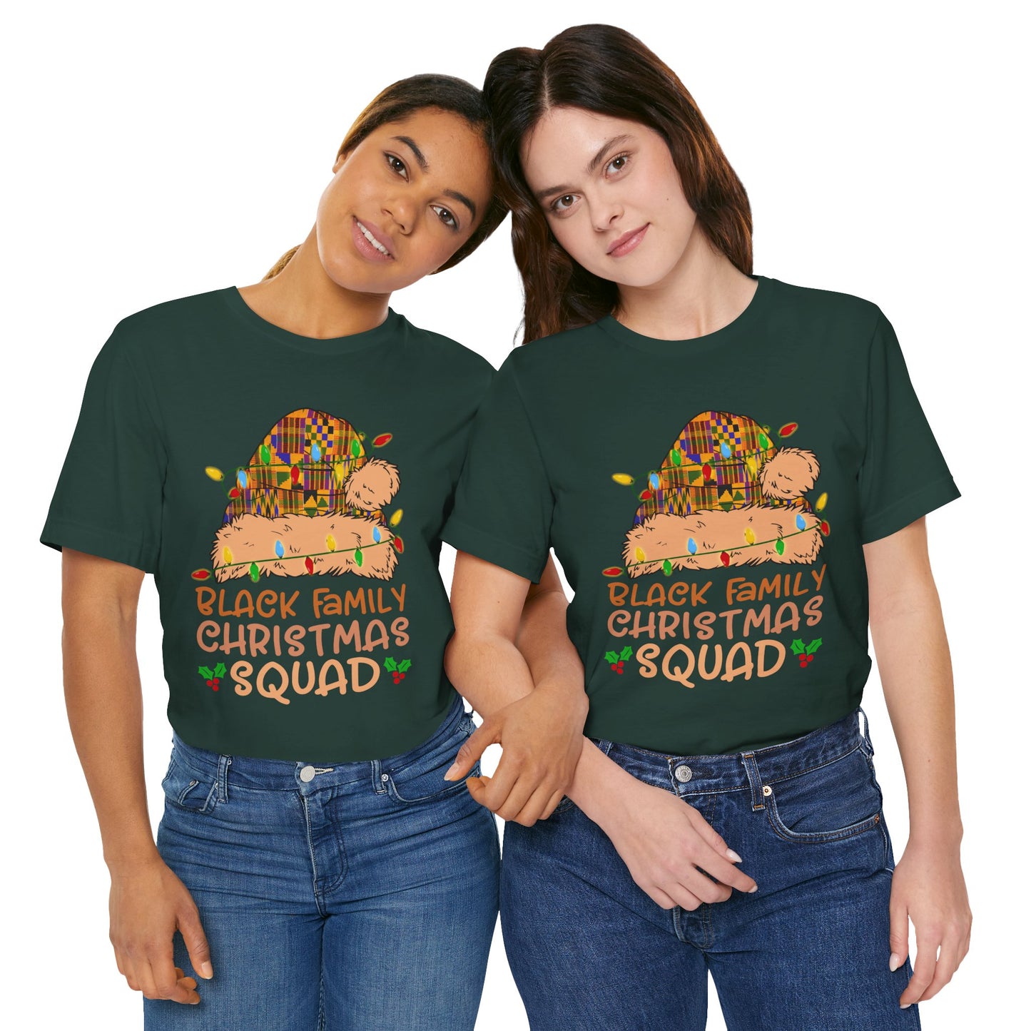 Black Family Christmas Squad Shirt – Kente Santa Hat African Heritage Holiday Tee