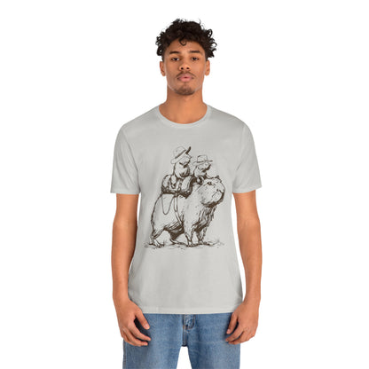 Vintage Rat Riding Capybara Shirt – Funny Western Cowboy Rodeo Tee