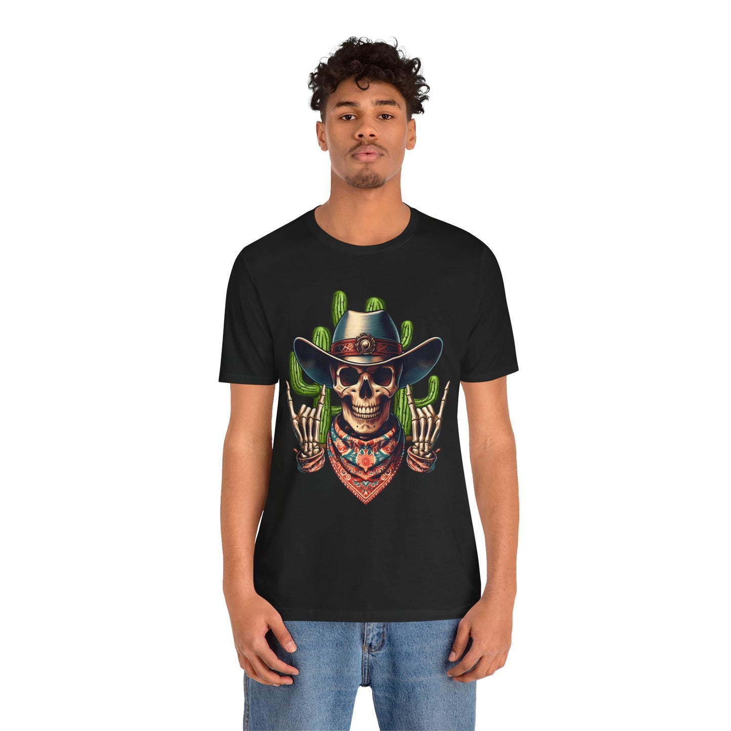 Skeleton Cowboy Howdy Shirt – Rock Hand Skull Western Rodeo Texas Tee