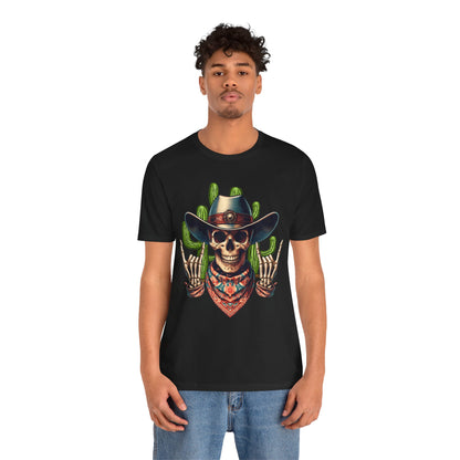 Skeleton Cowboy Howdy Shirt – Rock Hand Skull Western Rodeo Texas Tee