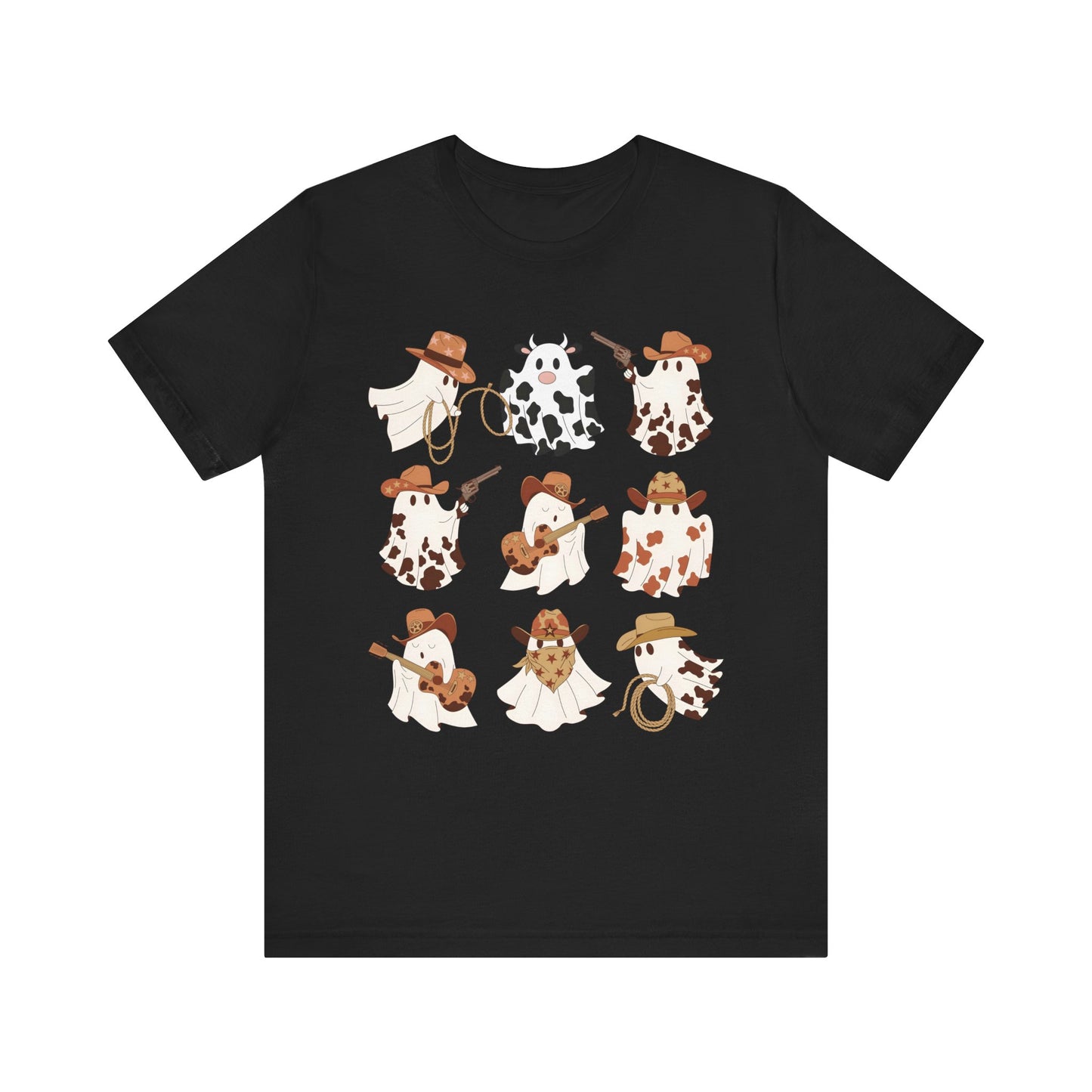 Ghost Cowboy Halloween Western Country Boo Guitar Cowgirl T-Shirt