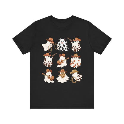 Ghost Cowboy Halloween Western Country Boo Guitar Cowgirl T-Shirt