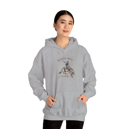 Blessed with a Cowboy Hoodie – Retro Christian Western Rodeo Country Pullover