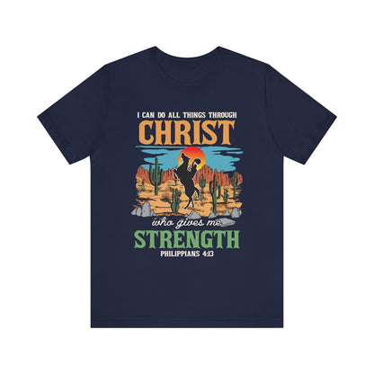 I Can Do All Things Through Christ Shirt – Western Rodeo Christian Tee