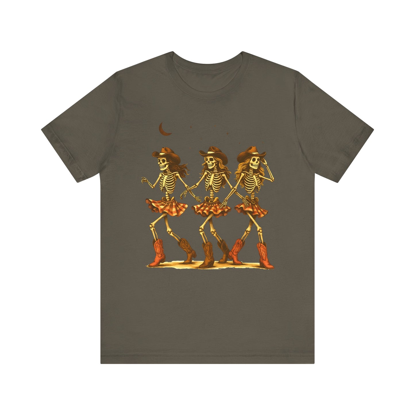 Skeleton Cowgirls Shirt Line Dancing Western Halloween Rodeo Tee