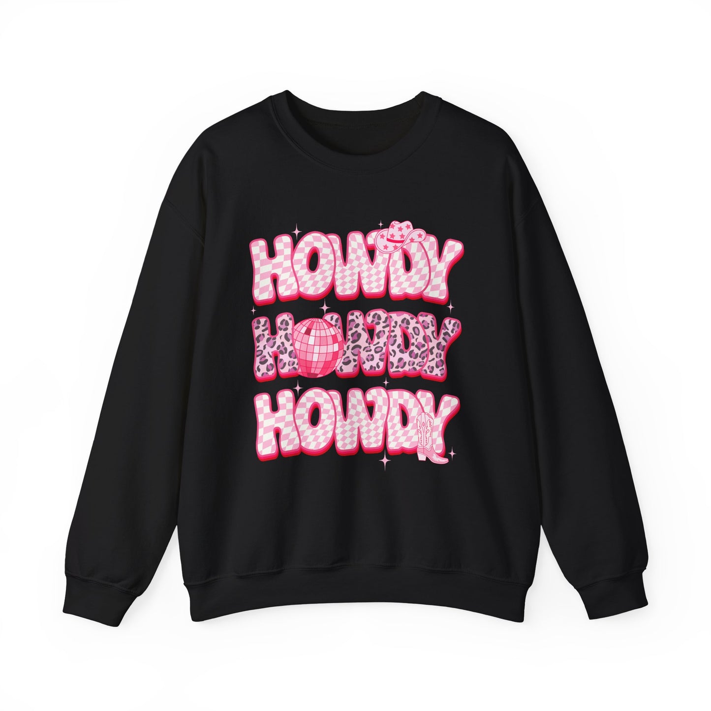 Disco Howdy Cowgirl Sweatshirt – Pink Leopard Western Rodeo Country Pullover