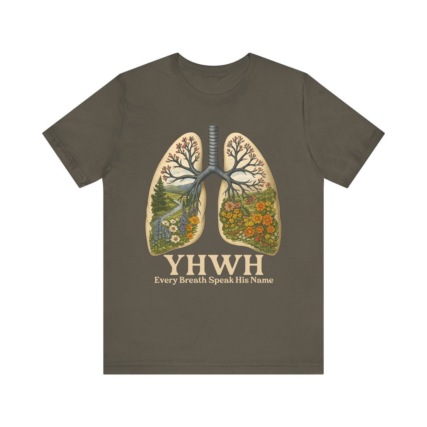 YHWH Every Breath Speaks His Name Shirt – Christian Forest Lungs Tee