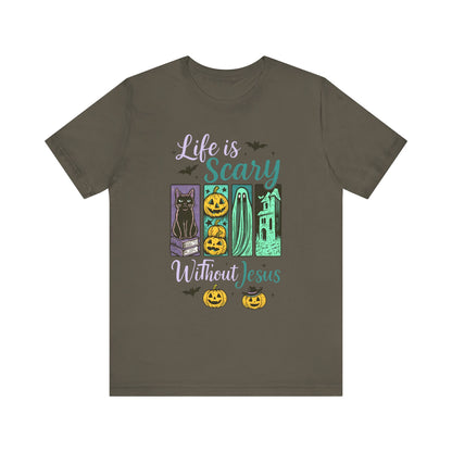 Life Is Scary Without Jesus Shirt – Christian Retro Halloween Faith Tee