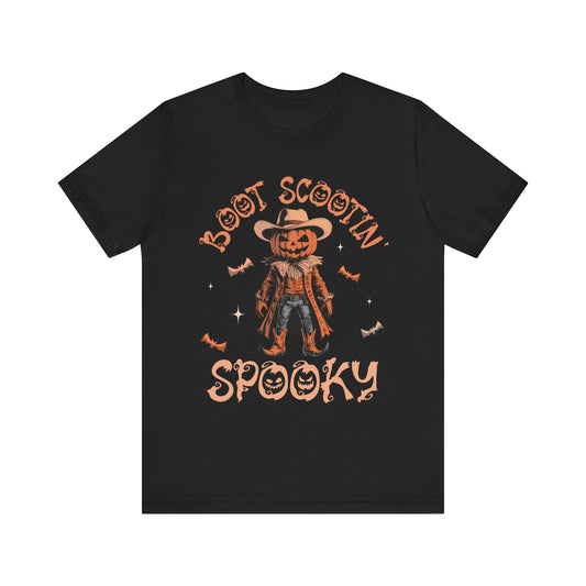 Boot Scootin’ Spooky Shirt – Funny Cowboy Pumpkin Head Western Halloween Tee