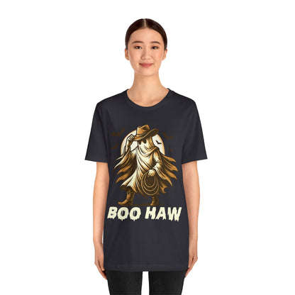 Boo Haw Shirt Ghost Cowboy Western Halloween Tee, Funny Rodeo Spirit Fall Outfit