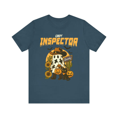 Candy Inspector Shirt – Western Ghost Cowboy Halloween Trick-or-Treat Tee