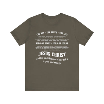 Names of God Shirt – The Way The Truth The Life Christian Scripture Faith Tee