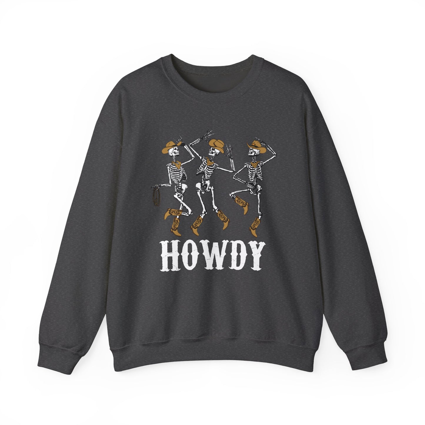 Howdy Cowboy Skeleton Sweatshirt – Western Dancing Boots Horse Pullover