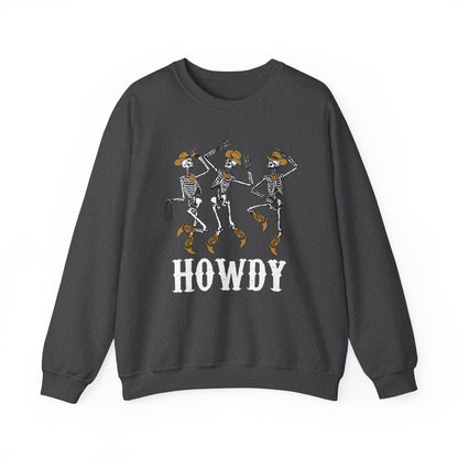 Howdy Cowboy Skeleton Sweatshirt – Western Dancing Boots Horse Pullover