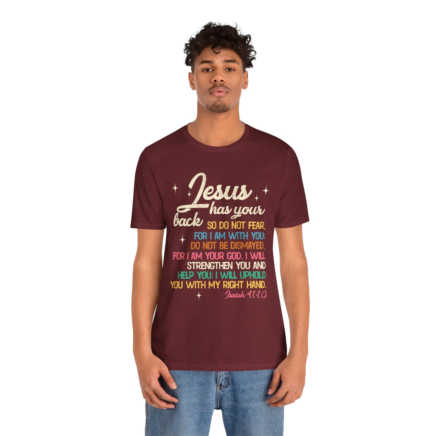 Jesus Has Your Back Shirt – Christian Bible Verse Encouraging Faith Scripture Tee