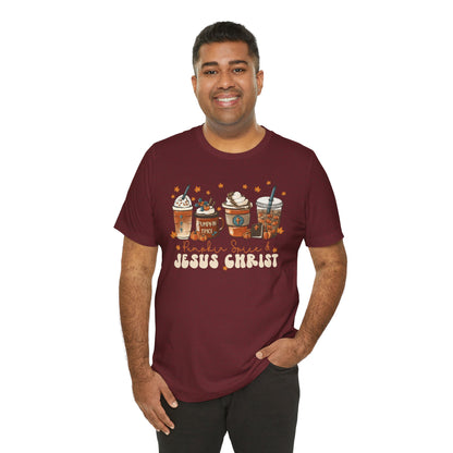 Coffee Pumpkin Spice & Jesus Christ Shirt – Christian Fall Latte Thanksgiving Tee