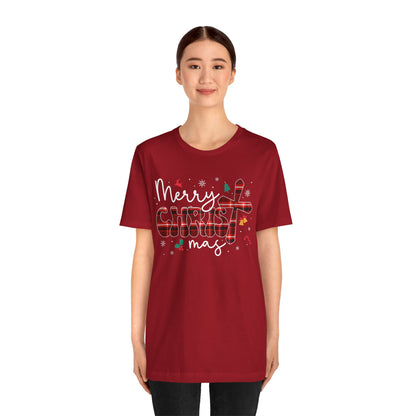 Merry Christmas Cross Shirt – Christian Buffalo Plaid Family Pajama Tee