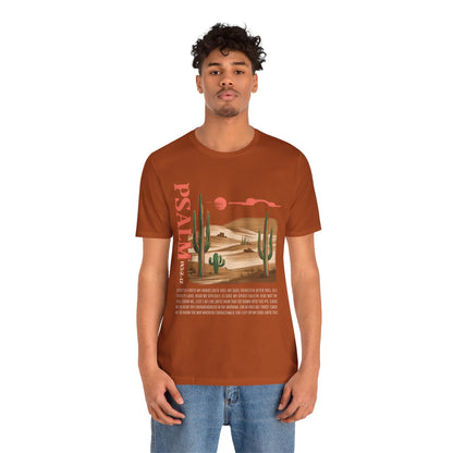 Psalm 143:2–12 Boho Retro Western Christian Howdy Jesus T-Shirt, Desert-Inspired Scripture Tee