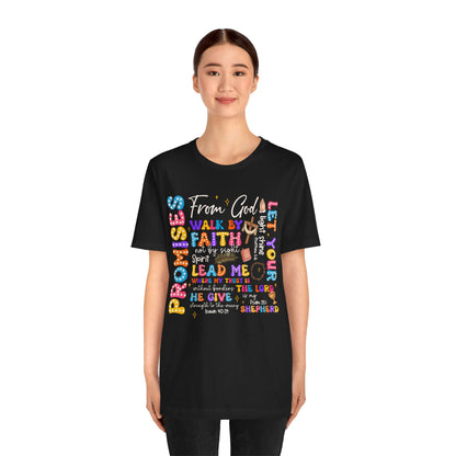 Walk by Faith Not by Sight Shirt – Christian 2 Corinthians 5:7 Groovy Scripture Tee