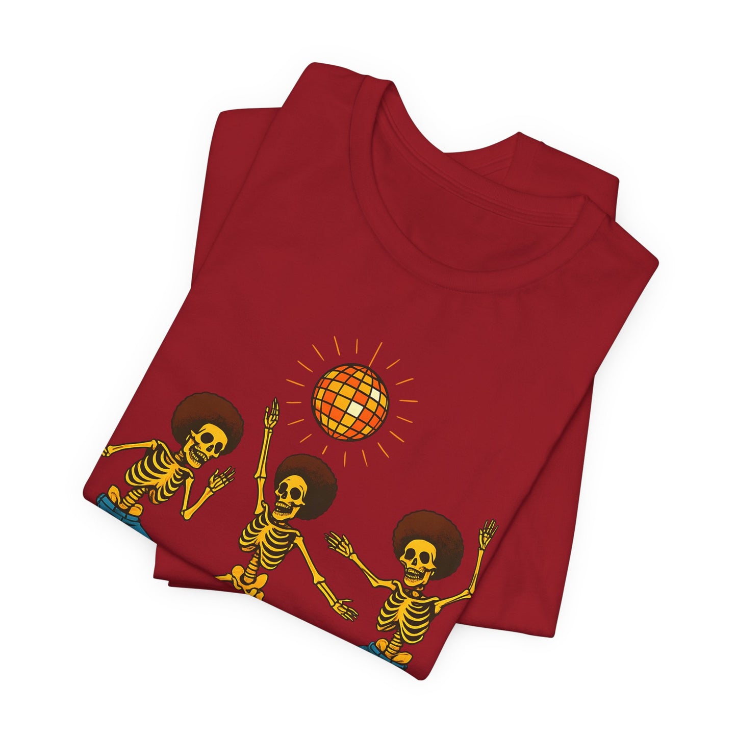 Disco Skeletons Dancing Shirt – Funny Retro 70s Halloween Party Tee