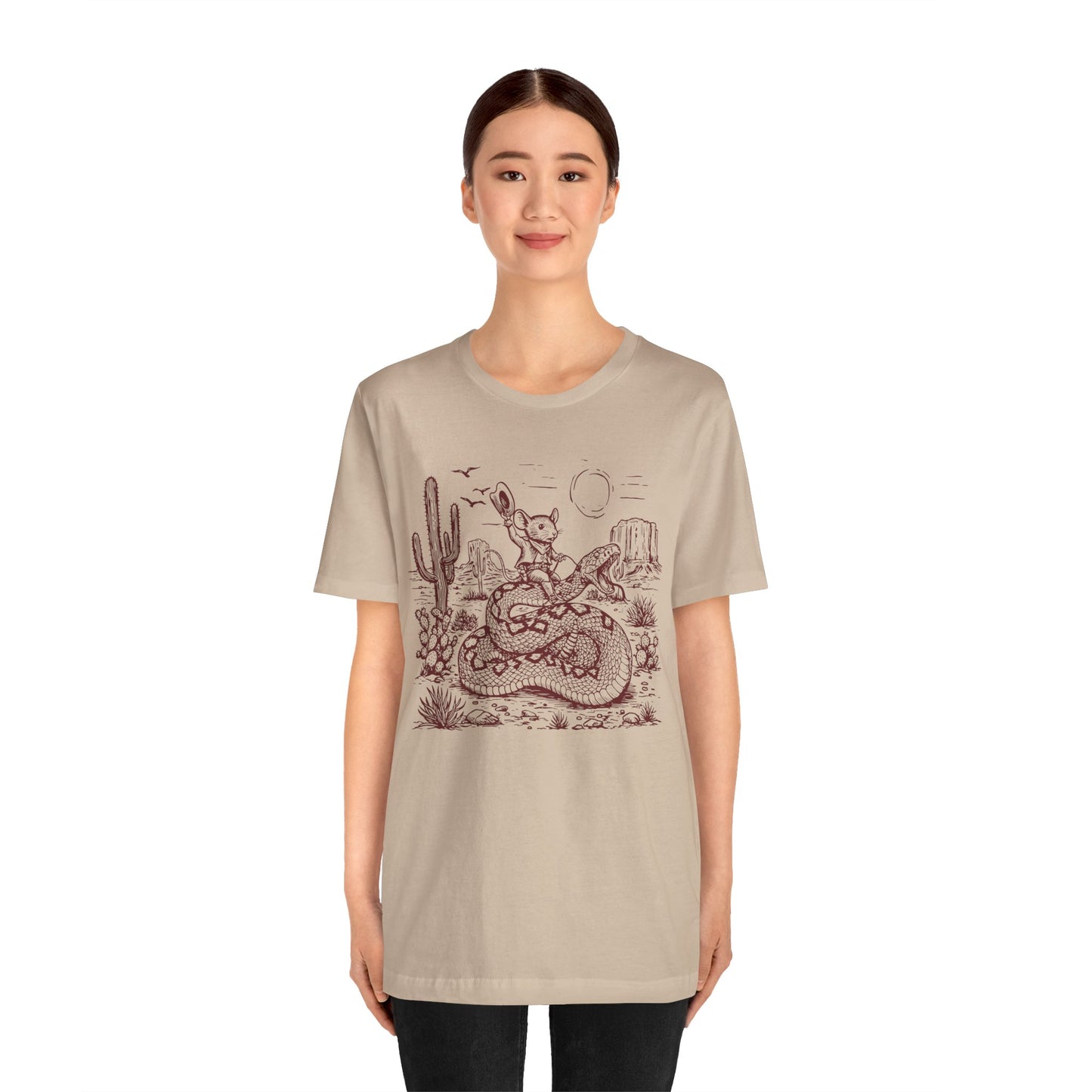 Cowboy Mouse Riding Rattlesnake Shirt – Funny Wild West Rodeo Tee