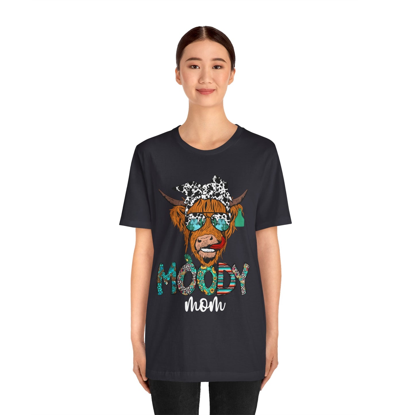 Western Moody Mom Shirt – Highland Cow Sunglasses Country Life Ranch Vibe Tee