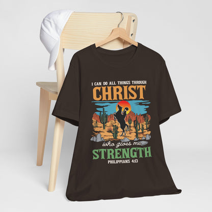 I Can Do All Things Through Christ Shirt – Western Rodeo Christian Tee