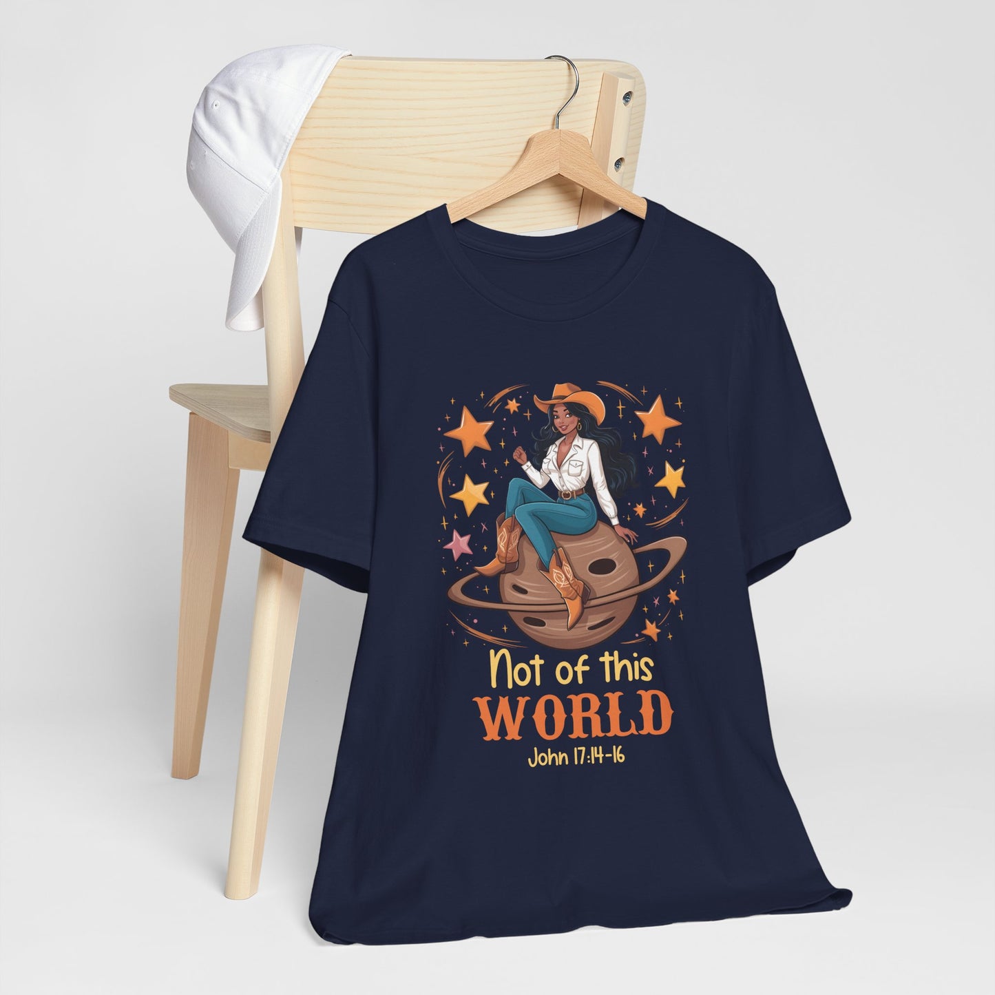 Not of This World Shirt – Cosmic Cowgirl Christian Melanin Texas Tee