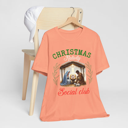 Christmas Nativity Social Club Shirt – Christian Nativity Scene Faith Holiday Tee