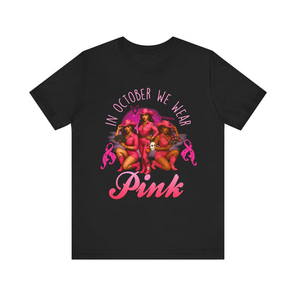 In October We Wear Pink Shirt – Western Cowgirl Breast Cancer Awareness Tee