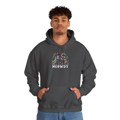 Meowdy Partner Cat Hoodie – Western Cowboy Cactus Desert Kitties Pullover