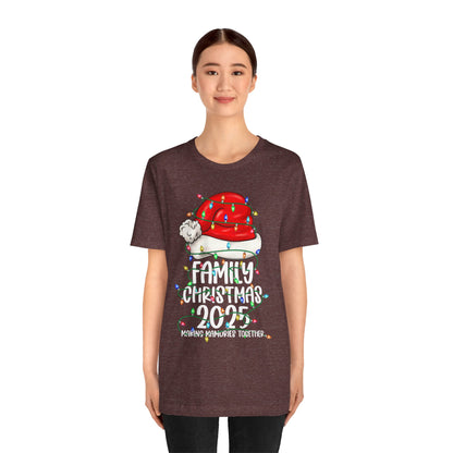Family Christmas 2025 Shirt – Santa Hat & String Lights Matching Holiday Tee