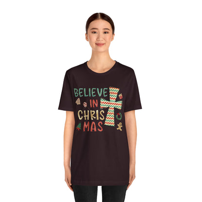 Believe in Christ-Mas Shirt – Retro Christian Jesus Vintage Holiday Faith Tee