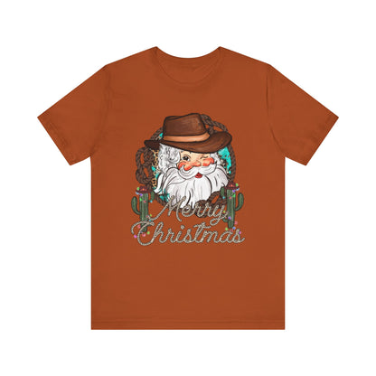 Merry Christmas Howdy Santa Shirt – Retro Western Cowboy Funny Holiday Pajama Tee