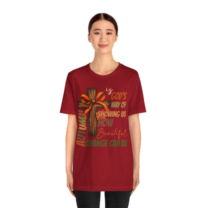 Autumn Is God’s Way Shirt – Coquette Bow Christian Cross Fall Thanksgiving Tee