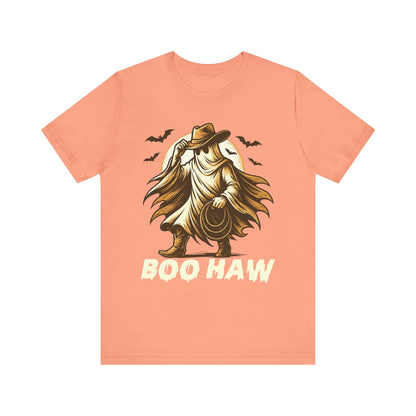 Boo Haw Shirt Ghost Cowboy Western Halloween Tee, Funny Rodeo Spirit Fall Outfit