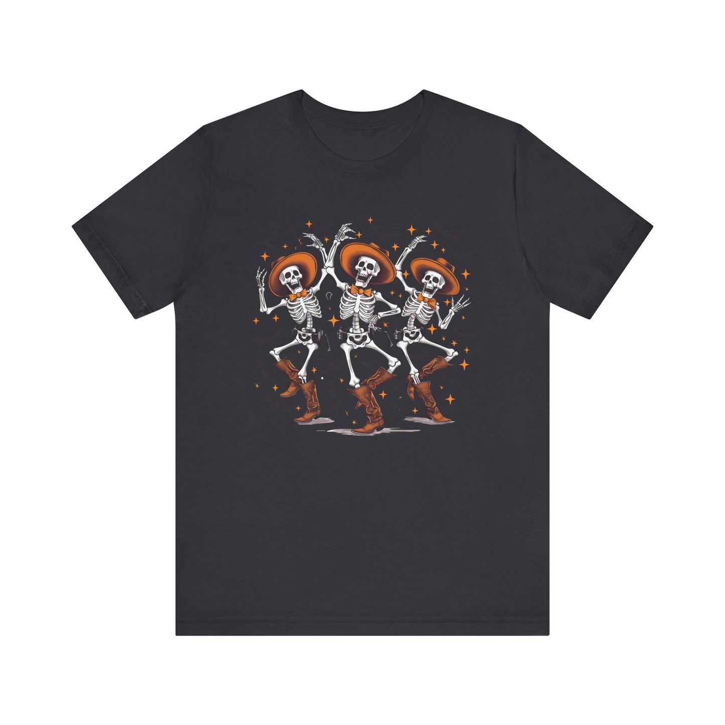 Dancing Skeleton Cowboy Western Rodeo Halloween Spooky Vibes T-Shirt